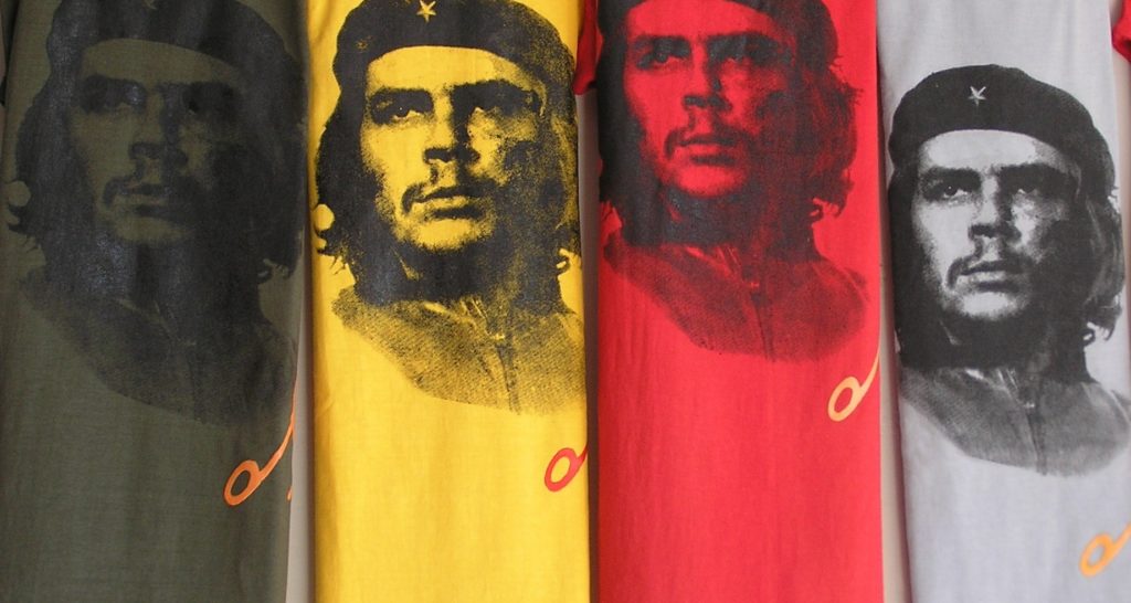 Multiple shirts depicting Che Guevara's face.